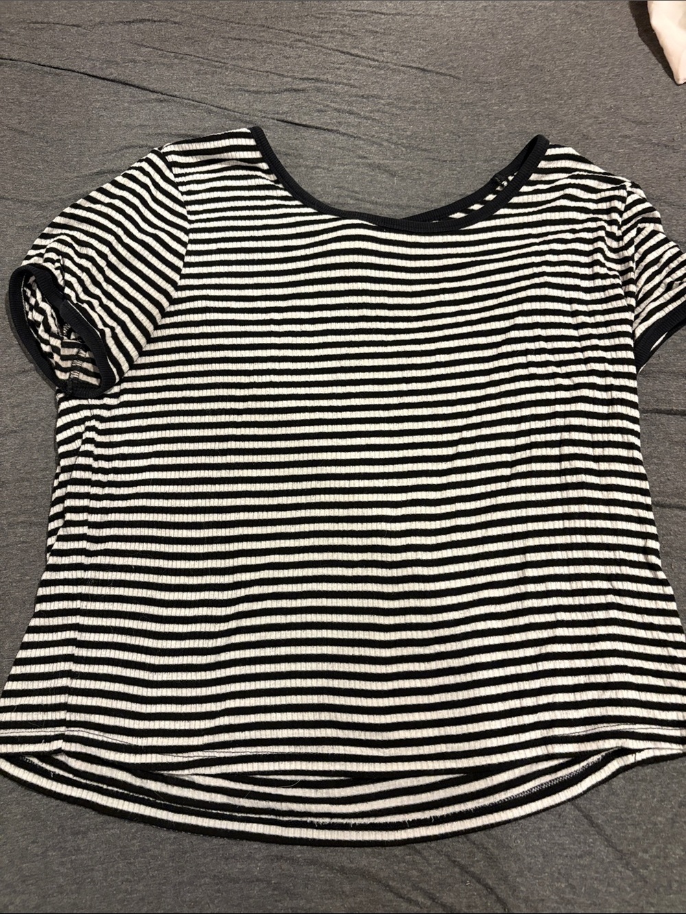 Mossimo Supply Co. Black & White Striped Short Sleeve Tee